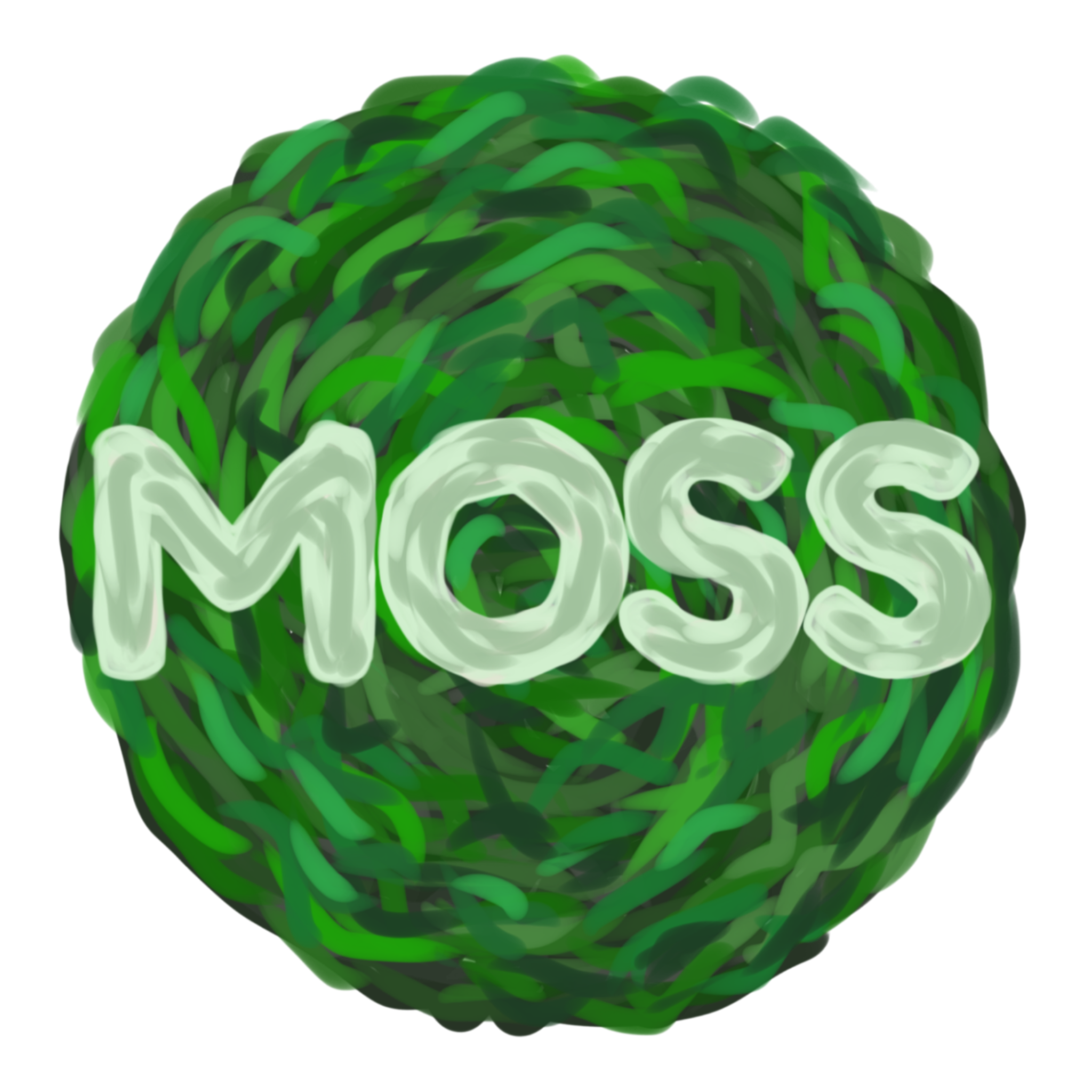 Hand-painted green MOSS artwork